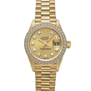 ロレックス デイトジャスト 69138G シャンパン/ダイヤモンド レディース 時計 【中古】【wristwatch】