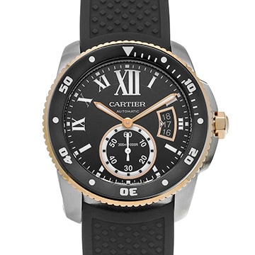 カルティエ カリブル ドゥ カルティエ ダイバー W7100055 ブラック メンズ 時計 【中古】【wristwatch】