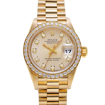 ロレックス デイトジャスト 69138G シャンパン/ダイヤモンド レディース 時計 【中古】【wristwatch】