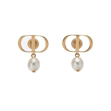 ディオール CD ピアス ゴールド/ホワイト E1520PTCRS_D301 メタル/レジンパール レディース ジュエリー 【中古】【jewelry】