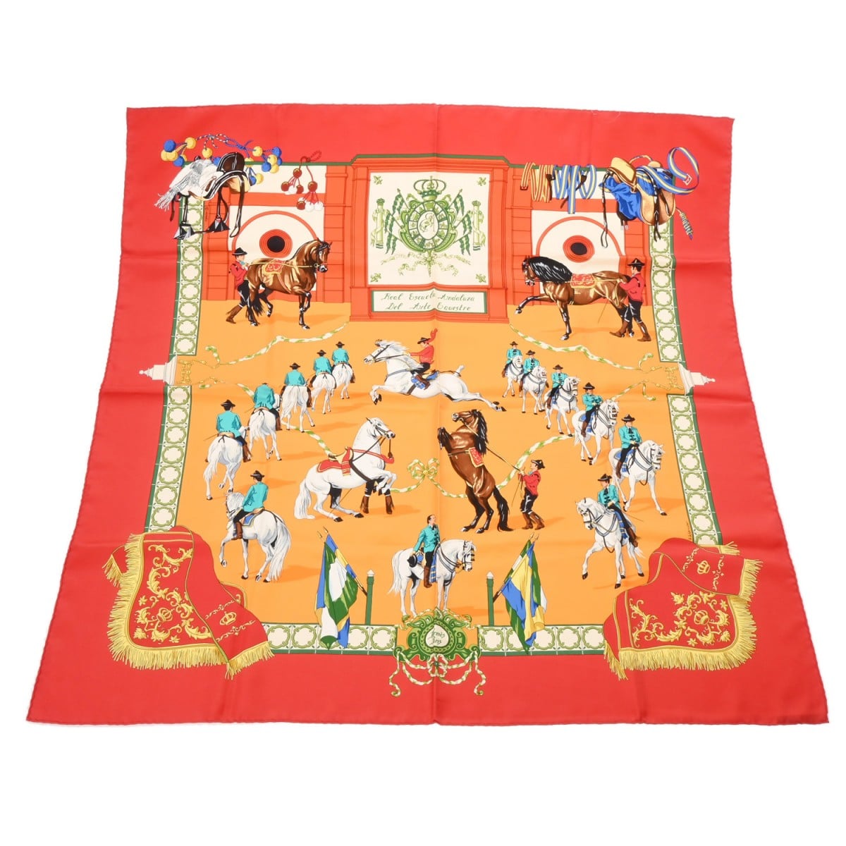 エルメス カレ90 REAL ESCUELA ANDALUZA DEL ARTE ECUESTRE マルチカラー シルク100％ レディース 【中古】【other】