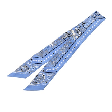 エルメス ツイリー Entre Ciel et mer Bandana ブルー シルク100％ レディース 【中古】【other】