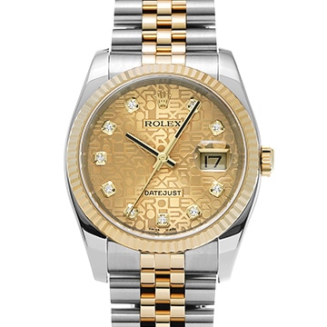 ロレックス デイトジャスト 116233G シャンパンコンピュータ/ダイヤモンド メンズ 時計 【中古】【wristwatch】