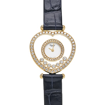 ショパール ハッピーダイヤモンド ハート 20/5679 ホワイト/ムービングダイヤモンド レディース 時計 【中古】【wristwatch】