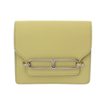 エルメス ルリ スリムウォレット ジョーヌブッサン シェーブル ユニセックス 財布 【中古】【purse】