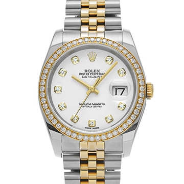ロレックス デイトジャスト 116243G ホワイト/ダイヤモンド メンズ 時計 【中古】【wristwatch】