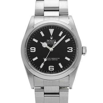 ロレックス エクスプローラー ブラックアウト ホワイトレター 14270 ブラック メンズ 時計 【中古】【wristwatch】