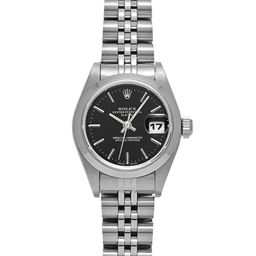 ロレックス オイスターパーペチュアル デイト 69160 ブラック レディース 時計 【中古】【wristwatch】