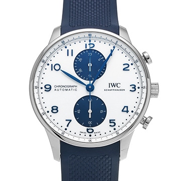 IWC ポルトギーゼ クロノグラフ IW371620 ホワイト/ブルー メンズ 時計 【中古】【wristwatch】