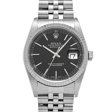 ロレックス デイトジャスト 16234 ブラック メンズ 時計 【中古】【wristwatch】