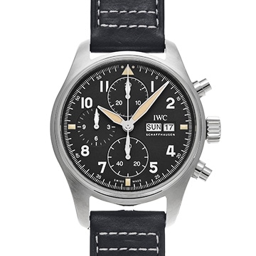 IWC パイロットウォッチ クロノグラフ スピットファイア IW387901 ブラック メンズ 時計 【中古】【wristwatch】