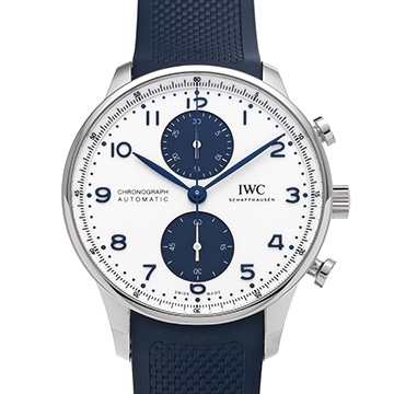 IWC ポルトギーゼ クロノグラフ IW371620 ホワイト/ブルー メンズ 時計 【中古】【wristwatch】