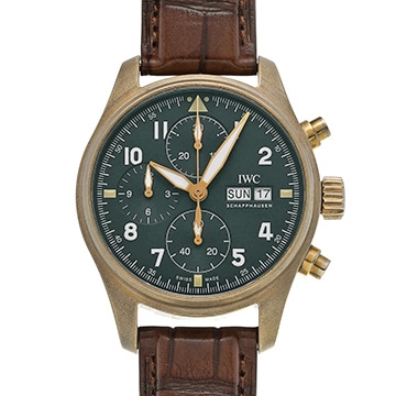 IWC パイロットウォッチ クロノグラフ スピットファイア IW387902 グリーン メンズ 時計 【中古】【wristwatch】