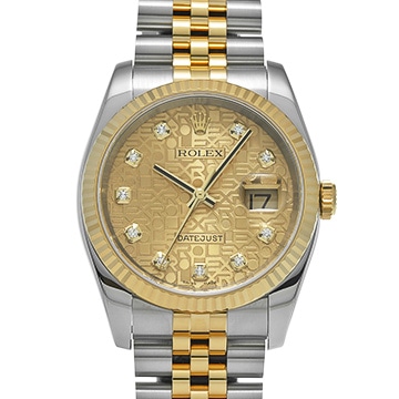 ロレックス デイトジャスト 116233G シャンパンコンピュータ/ダイヤモンド メンズ 時計 【中古】【wristwatch】
