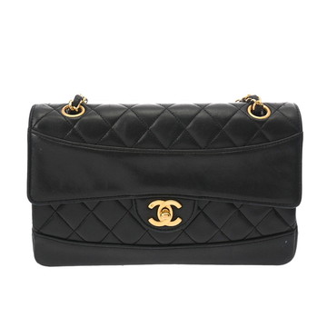 シャネル マトラッセ チェーンショルダー ブラック ラムスキン レディース バッグ 【中古】【bag】