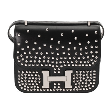エルメス コンスタンス3 18 ミロワール クルーテ ブラック ボックスカーフ レディース バッグ 【中古】【bag】