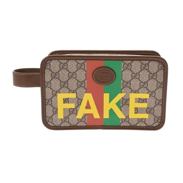 グッチ NOT FAKE ベージュ/エボニー/ブラウン 636243 GGスプリームキャンバス/レザー メンズ バッグ 【中古】【bag】
