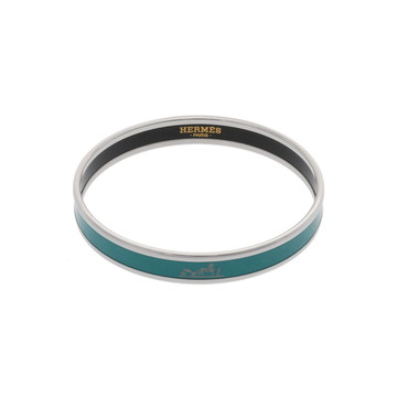エルメス ロケ GM 七宝焼 シルバー/グリーン系 メタル レディース ジュエリー 【中古】【jewelry】