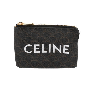 セリーヌ コインパース ブラック/ブラウン 10C662CA2 38NO トリオンフキャンバス レディース 財布 【中古】【purse】