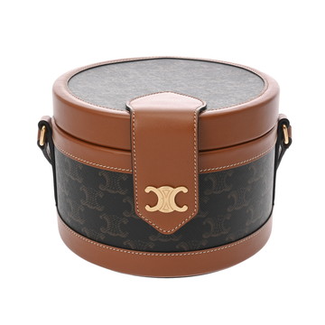 セリーヌ トリオンフ タンブール ミディアム タン 195192 トリオンフ キャンバス/カーフ レディース バッグ 【中古】【bag】