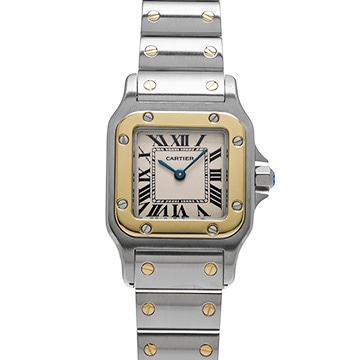 カルティエ サントス ガルベ SM W20012C4 アイボリー レディース 時計 【中古】【wristwatch】