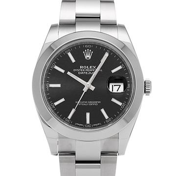 ロレックス デイトジャスト 41 126300 ブライトブラック メンズ 時計 【中古】【wristwatch】
