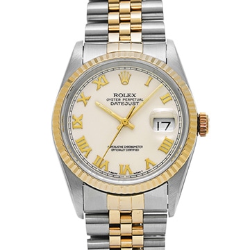 ロレックス デイトジャスト 16233 アイボリー メンズ 時計 【中古】【wristwatch】