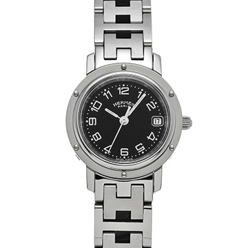 エルメス クリッパー CL4.210 ブラック レディース 時計 【中古】【wristwatch】