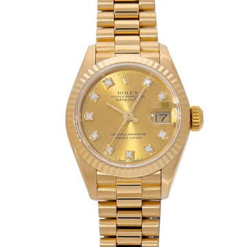 ロレックス デイトジャスト 69178G シャンパン/ダイヤモンド レディース 時計 【中古】【wristwatch】