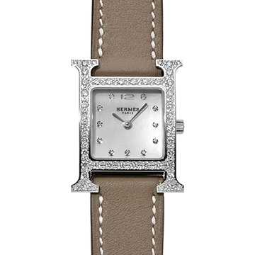 エルメス Hウォッチ HH1.239 ホワイトシェル/ダイヤモンド レディース 時計 【中古】【wristwatch】