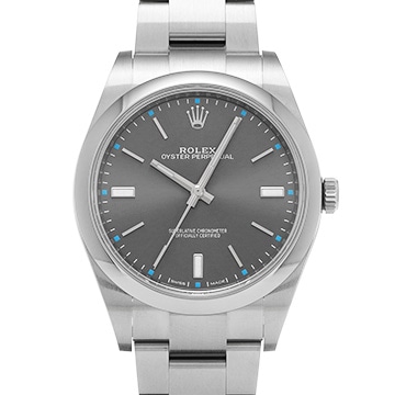 ロレックス オイスターパーペチュアル 39 ダークロジウム 114300 グレー メンズ 時計 【中古】【wristwatch】