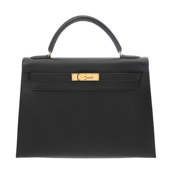 エルメス ケリー 32 外縫い ブラック アルデンヌ レディース バッグ 【中古】【bag】