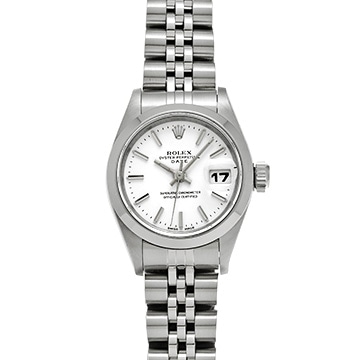 ロレックス オイスターパーペチュアル デイト 69160 ホワイト レディース 時計 【中古】【wristwatch】