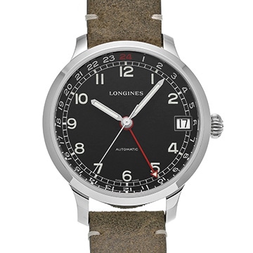 ロンジン ヘリテージ ミリタリー 1938 L2.789.4.53.3 ブラック メンズ 時計 【中古】【wristwatch】