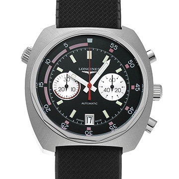 ロンジン ヘリテージ ダイバー クロノグラフ L2.796.4.52.0 ブラック/シルバー メンズ 時計 【中古】【wristwatch】