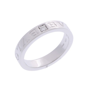 ブルガリ ダブルロゴ リング 1PD シルバー K18ホワイトゴールド WG レディース ジュエリー 【中古】【jewelry】