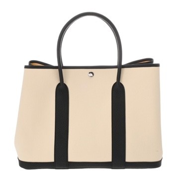 エルメス ガーデンパーティ PM エクリュ/ブラック トワルミリタリー/ネゴンダ レディース バッグ 【中古】【bag】