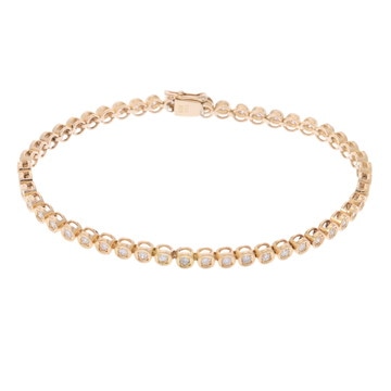 ノーブランド テニスブレスレット ゴールド K18イエローゴールド YG レディース ジュエリー 【中古】【jewelry】