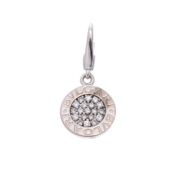 ブルガリ ブルガリブルガリ チャーム パヴェ シルバー K18ホワイトゴールド WG レディース ジュエリー 【中古】【jewelry】