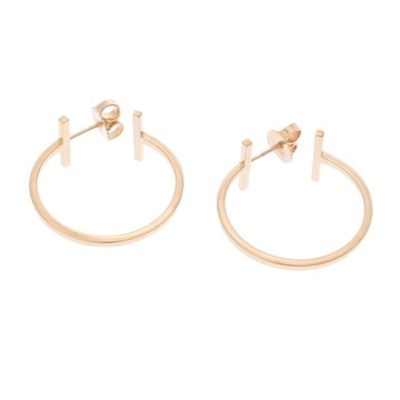 ティファニー T フープピアス ミディアム ゴールド K18イエローゴールド YG レディース ジュエリー 【中古】【jewelry】