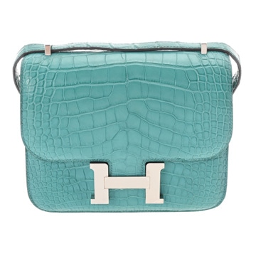 エルメス コンスタンス3 18 ブルーパオン アリゲーターマット レディース バッグ 【中古】【bag】