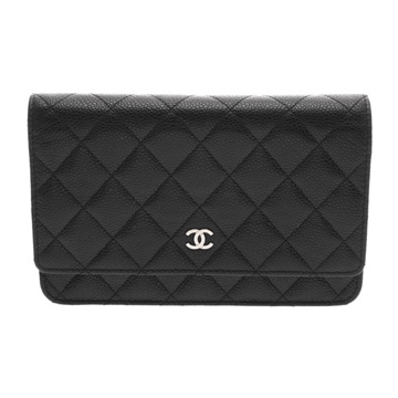 シャネル マトラッセ チェーンウォレット ブラック A33814 キャビアスキン レディース バッグ 【中古】【bag】