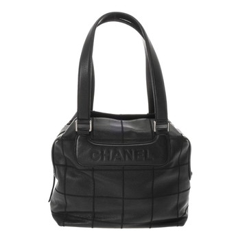 シャネル チョコバー ミニボストン ブラック ソフトキャビアスキン レディース バッグ 【中古】【bag】