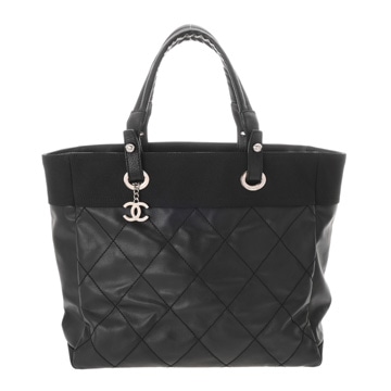 シャネル パリビアリッツトートMM ブラック A34209 コーティングキャンバス レディース バッグ 【中古】【bag】