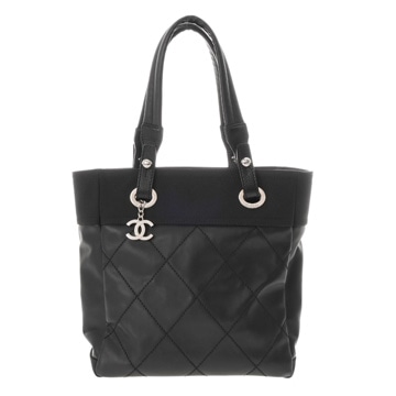 シャネル パリビアリッツ トート ブラック A34208 コーティングキャンバス レディース バッグ 【中古】【bag】
