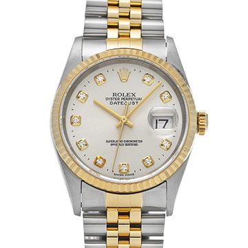 ロレックス デイトジャスト 16233G シルバー/ダイヤモンド メンズ 時計 【中古】【wristwatch】