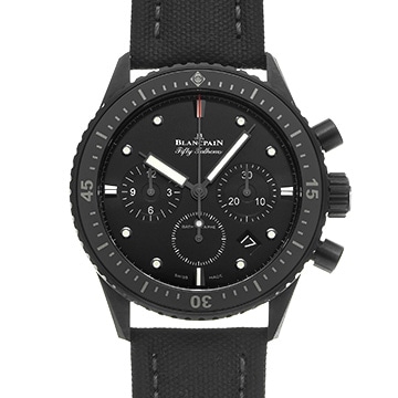 ブランパン フィフティ ファゾムス バチスカーフ クロノグラフ フライバック 5200-0130-B52A ブラック メンズ 時計 【中古】【wristwatch】