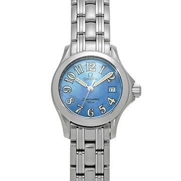 オメガ シーマスター120 2581.88 ブルーシェル レディース 時計 【中古】【wristwatch】