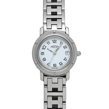 エルメス クリッパー ナクレ CL4.210 ホワイト レディース 時計 【中古】【wristwatch】