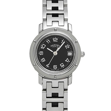 エルメス クリッパー CL4.210 ブラック レディース 時計 【中古】【wristwatch】